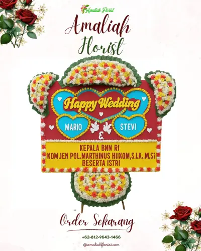Karangan Papan Bunga Pernikahan di Kebowan